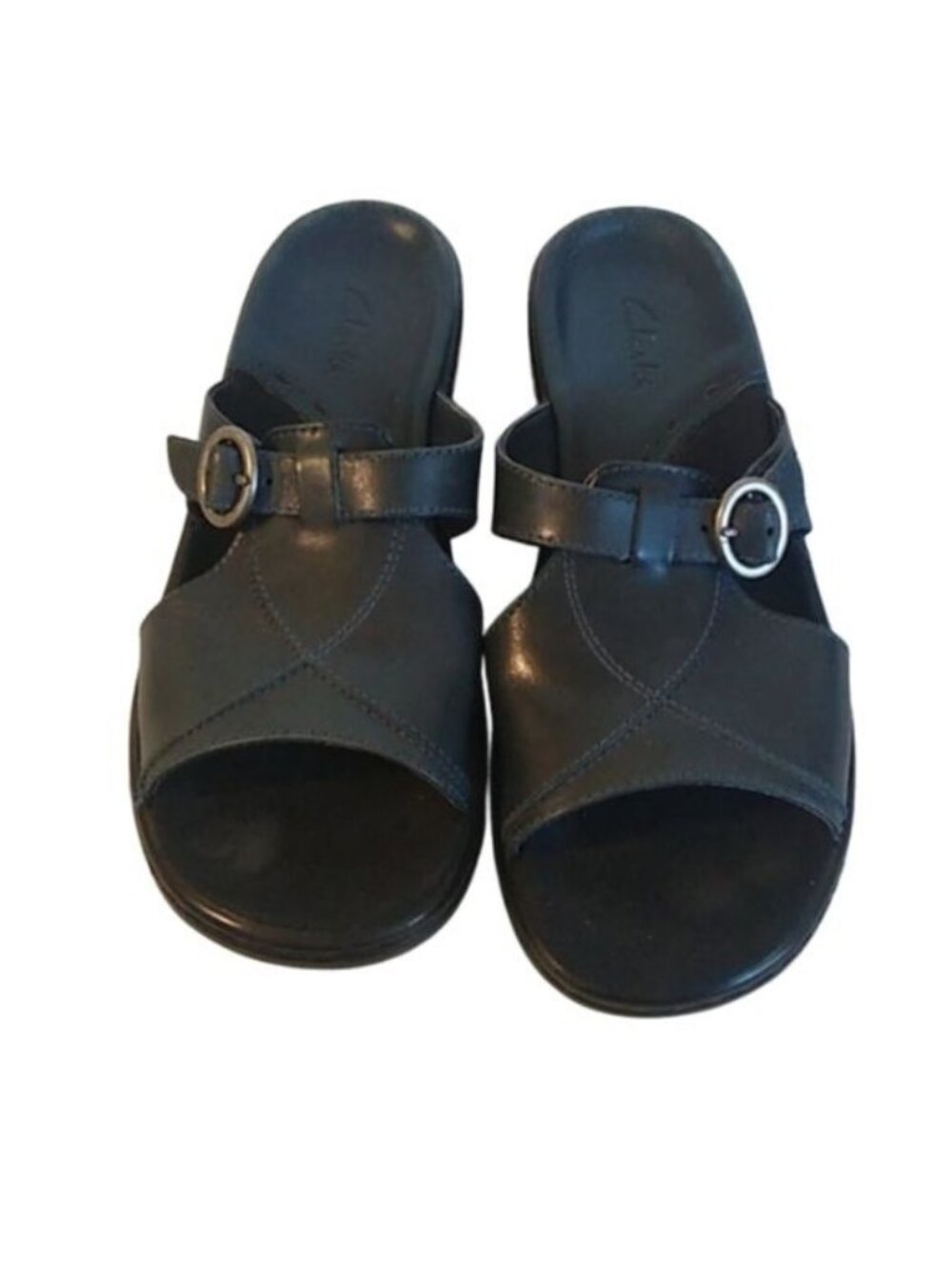 Clark's Collection Denim Blue Slip-on Sandals, Size 6